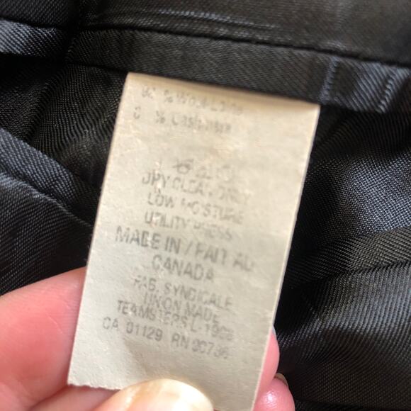 VTG 90s Ralph Lauren Green Label Wool Cashmere Suit 42R Classic Fit Black Canada - Picture 11 of 14